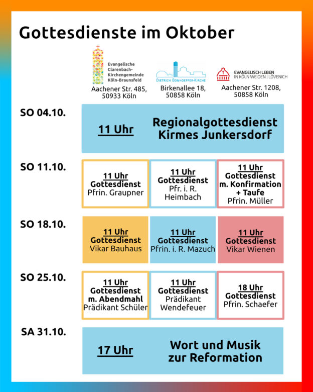 Gottesdienste Oktober 2026