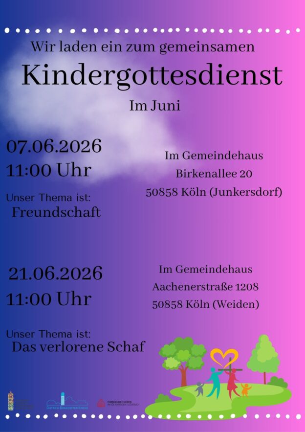 Gemeinsame Kindergottesdienste im Juni